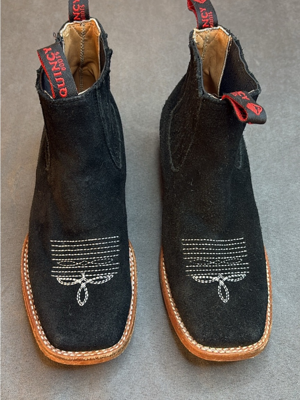 Black Suede Chukka Boots with Contrast Stitch Detail